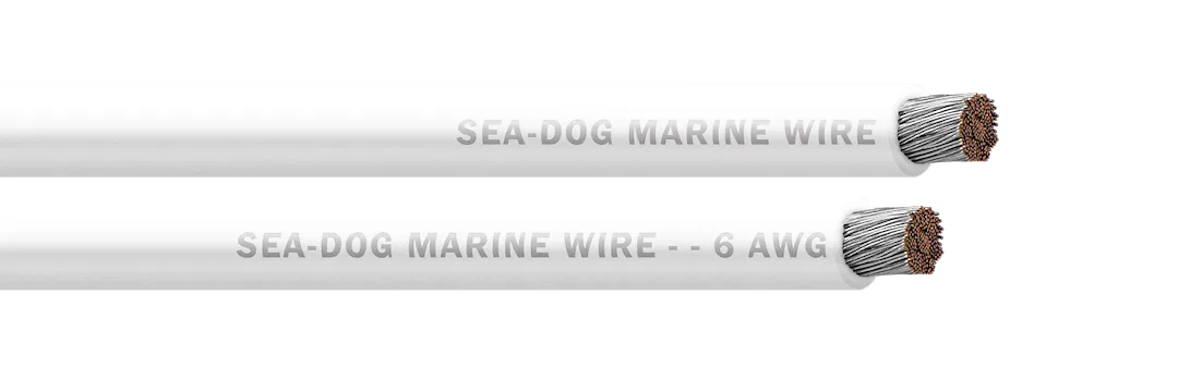 8006052 – SEA DOG Primary Wire, Stranded Conductor 6 Gauge White 100 Foot Spool Tinned Copper Conductor UL/ ABYC Cert...